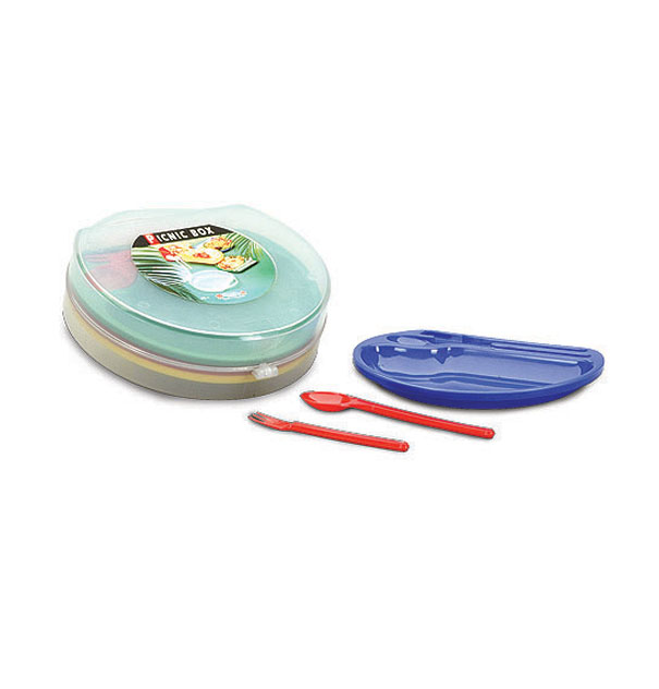 PB-1 Picnic Box (w/ Plate, Spoon, Fork, 4 Sets)