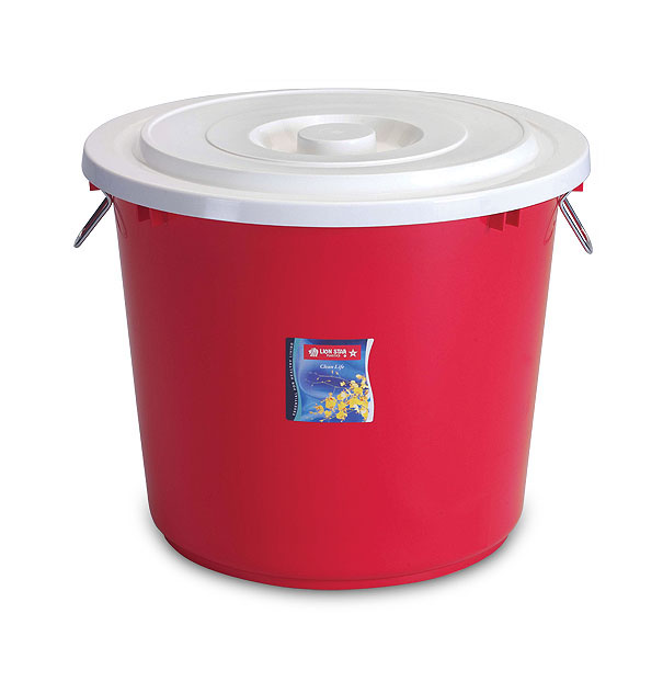 PC-18 Pail 50 Litre w/ Cover & Chrome Handle